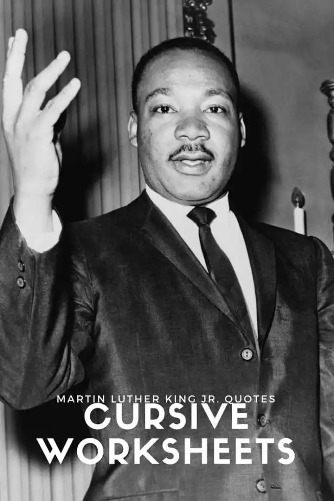 Cursive Martin Luther King Handwriting Worksheets