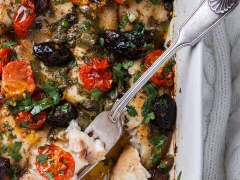 Tilapia and Tomatoes in the oven
