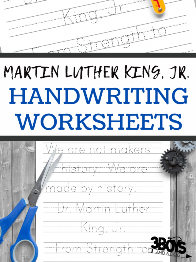 Black History: MLK Handwriting Worksheets (grades 1-2)