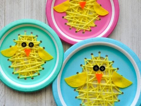 Image for Paper Plate Sewing Easter Chick Craft