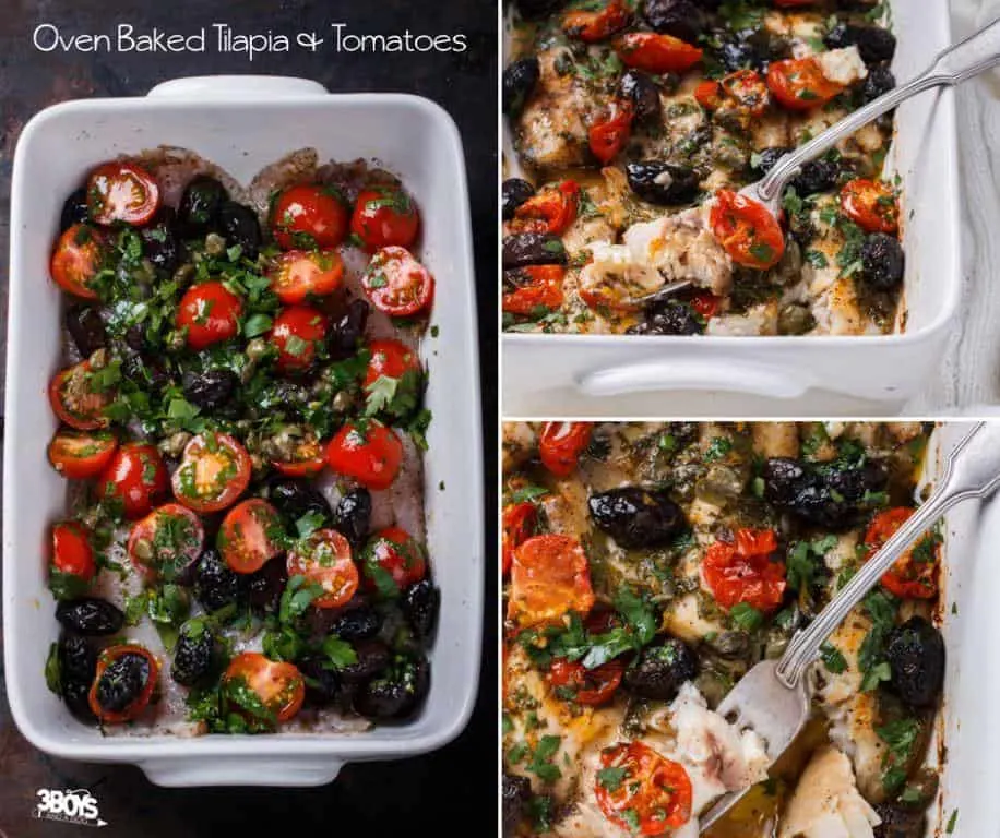 oven baked tilapia with tomatoes and olives