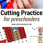 Cutting Practice for Preschoolers to improve fine motor and scissor skills