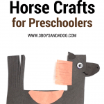 These fun horse crafts for preschoolers is a great list of activities for kids! They are such a great way to add hands-on learning to your farm unit! From crafts to coloring pages, there are so many Farm Activities for Kids here to help you teach your children all about horses!