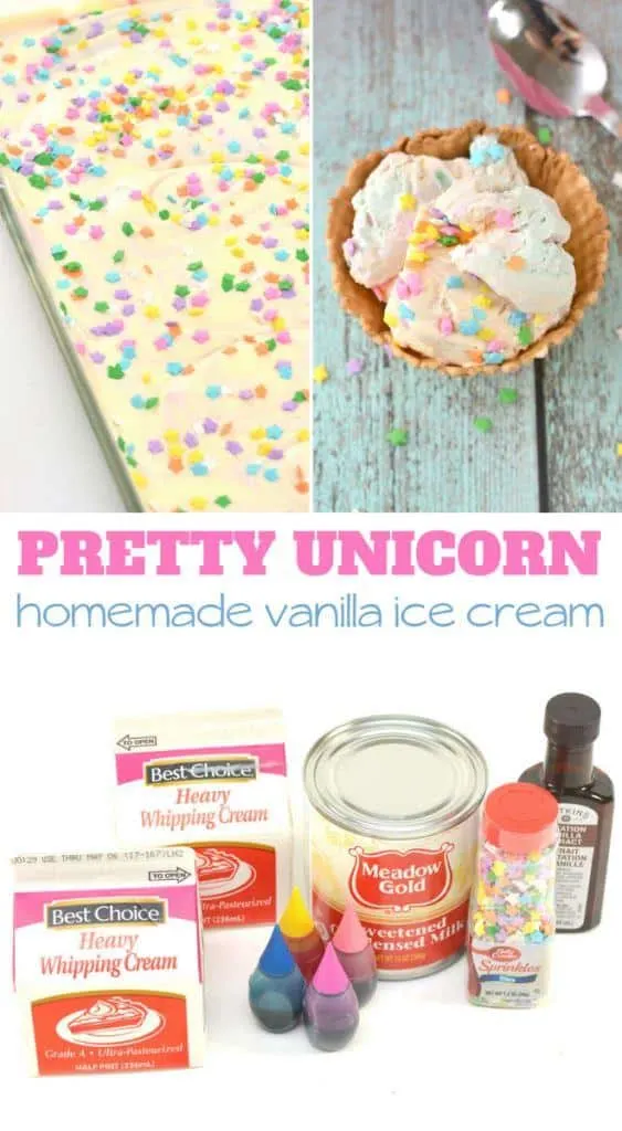 Pretty Unicorn homemade vanilla ice cream