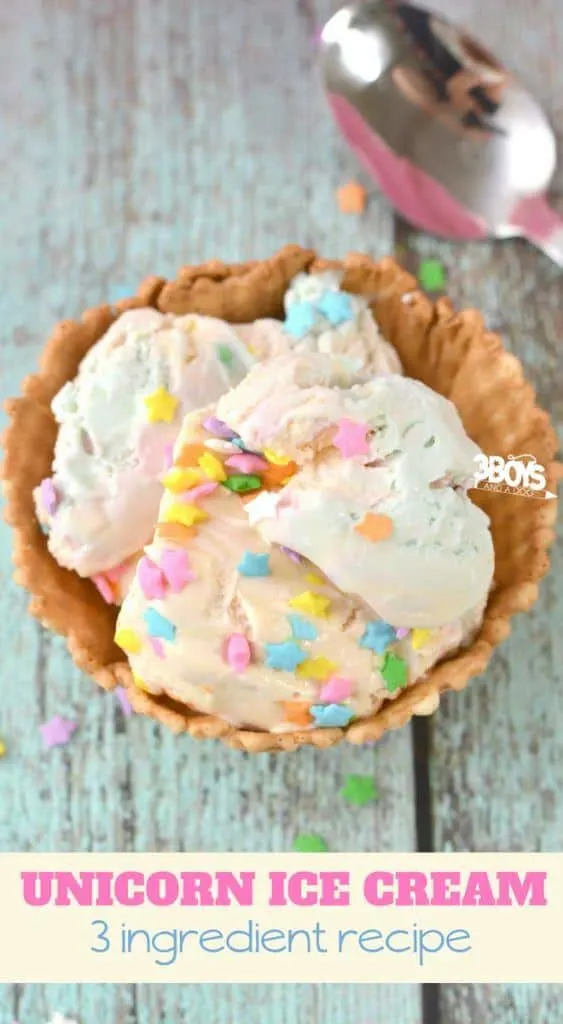Unicorn Ice Cream with only 3 main ingredients
