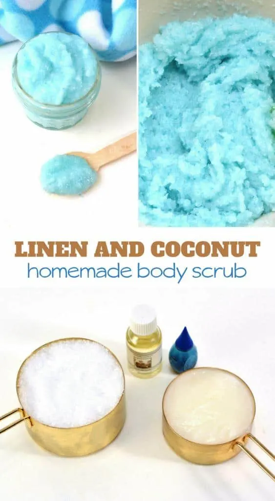 DIY body scrub - fresh linen and coconut