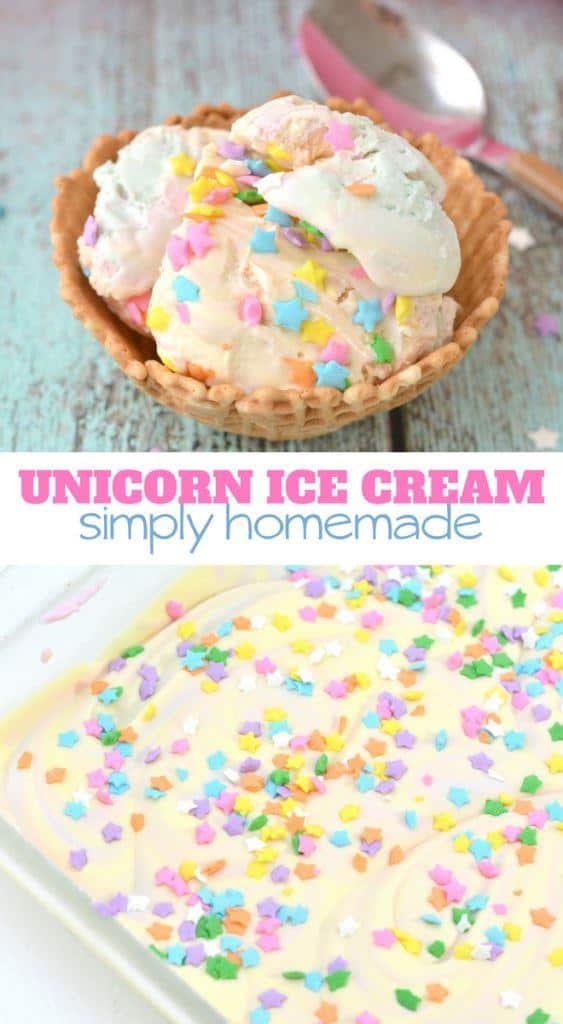 simply homemade unicorn ice cream