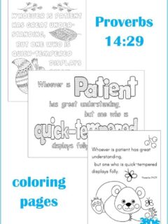 Proverbs 14.29 Coloring Page