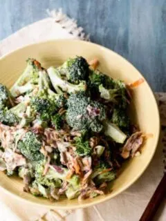 cool summer salad of bacon and broccoli