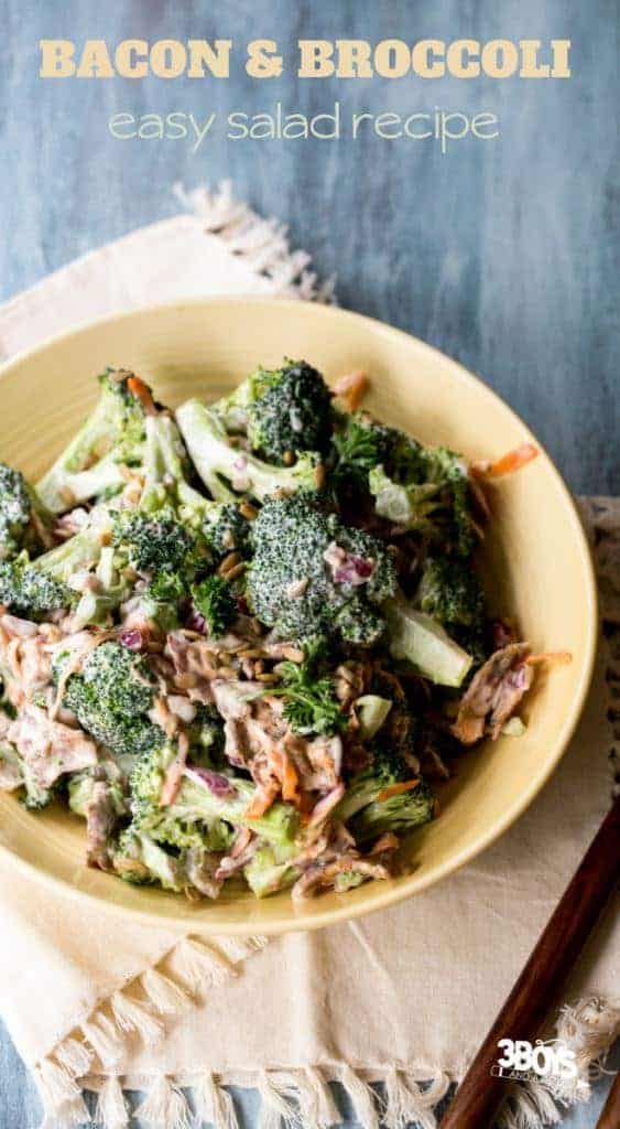 cool summer salad of bacon and broccoli