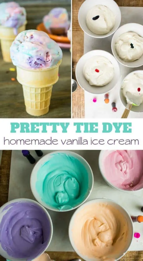 Tie dye no churn ice cream DIY only 4 ingredients