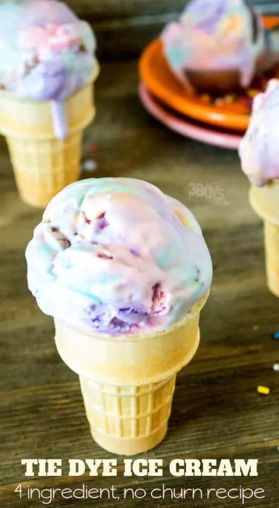 simply homemade tie dye vanilla ice cream - made with with only four ingredients