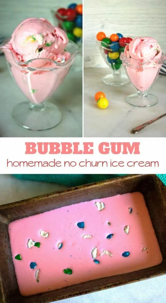 simply homemade Bubble Gum No Churn Ice Cream Recipe