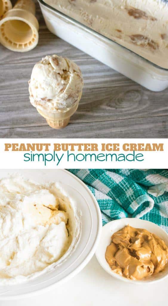 Peanut Butter No Churn Ice Cream Recipe only 4 ingredients
