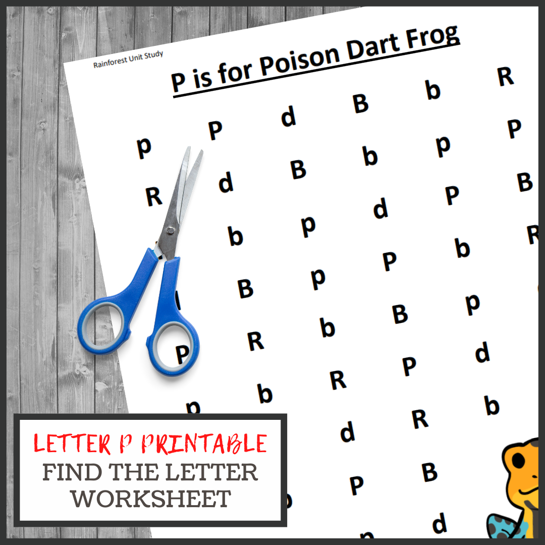 Find the Letter P is for Poison Dart Frog Worksheets