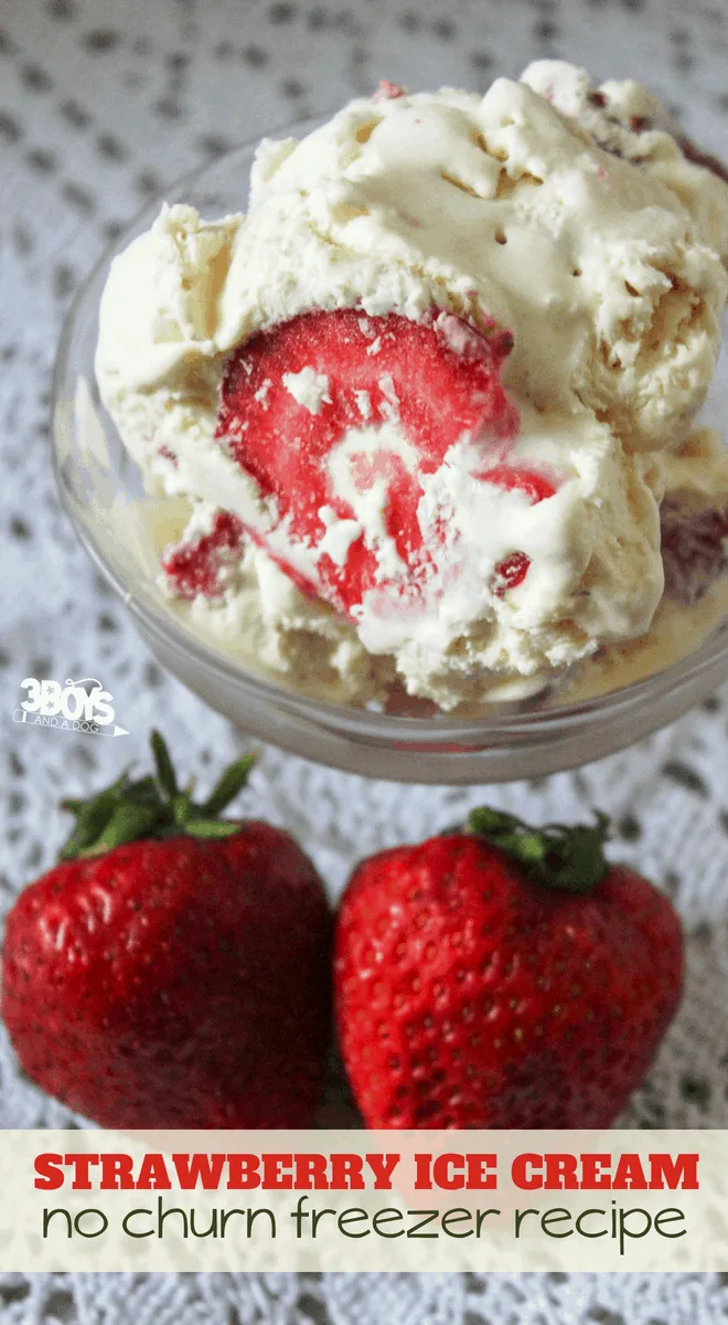 strawberry homemade ice cream