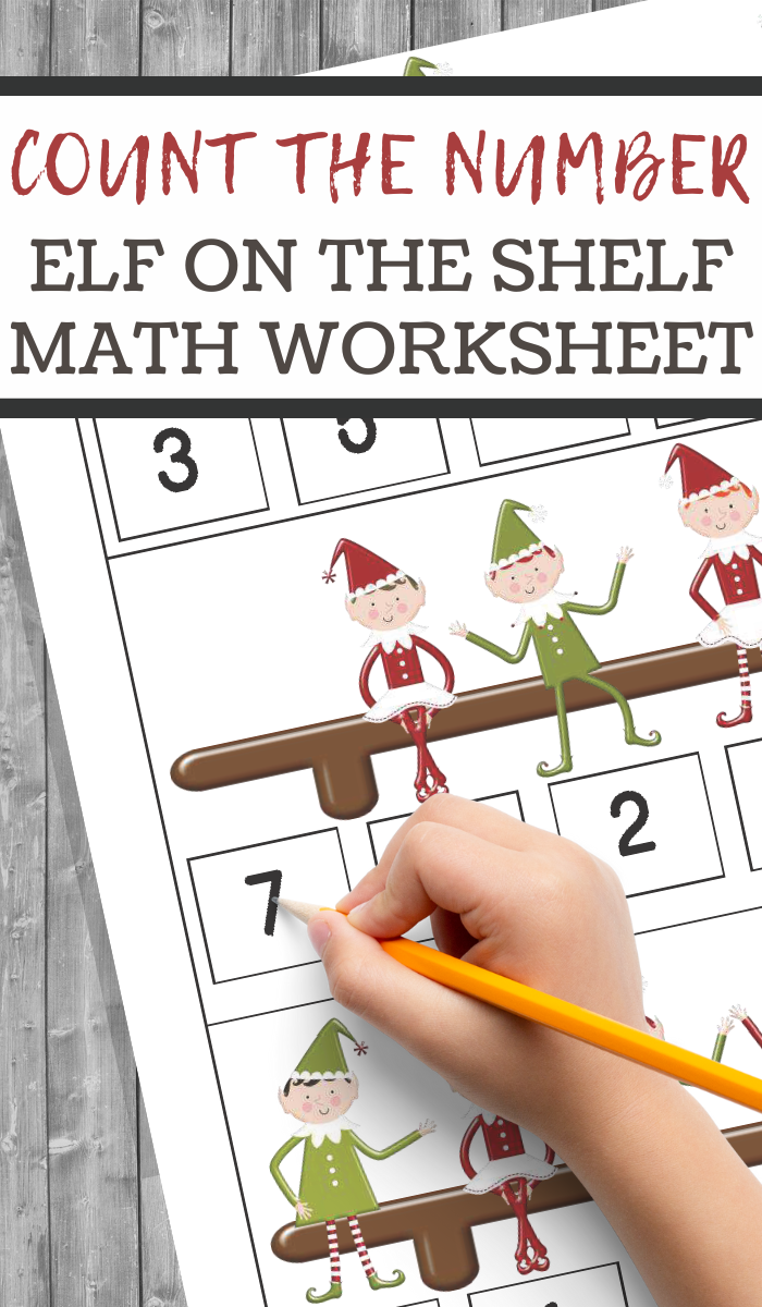 count the number math printable elf on the shelf themed