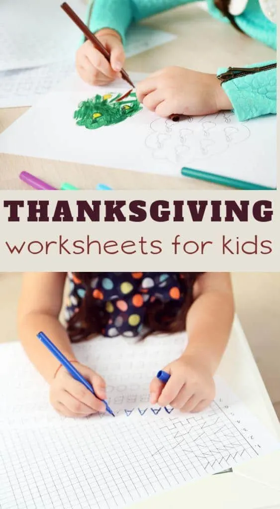 printable free worksheets for thanksgiving
