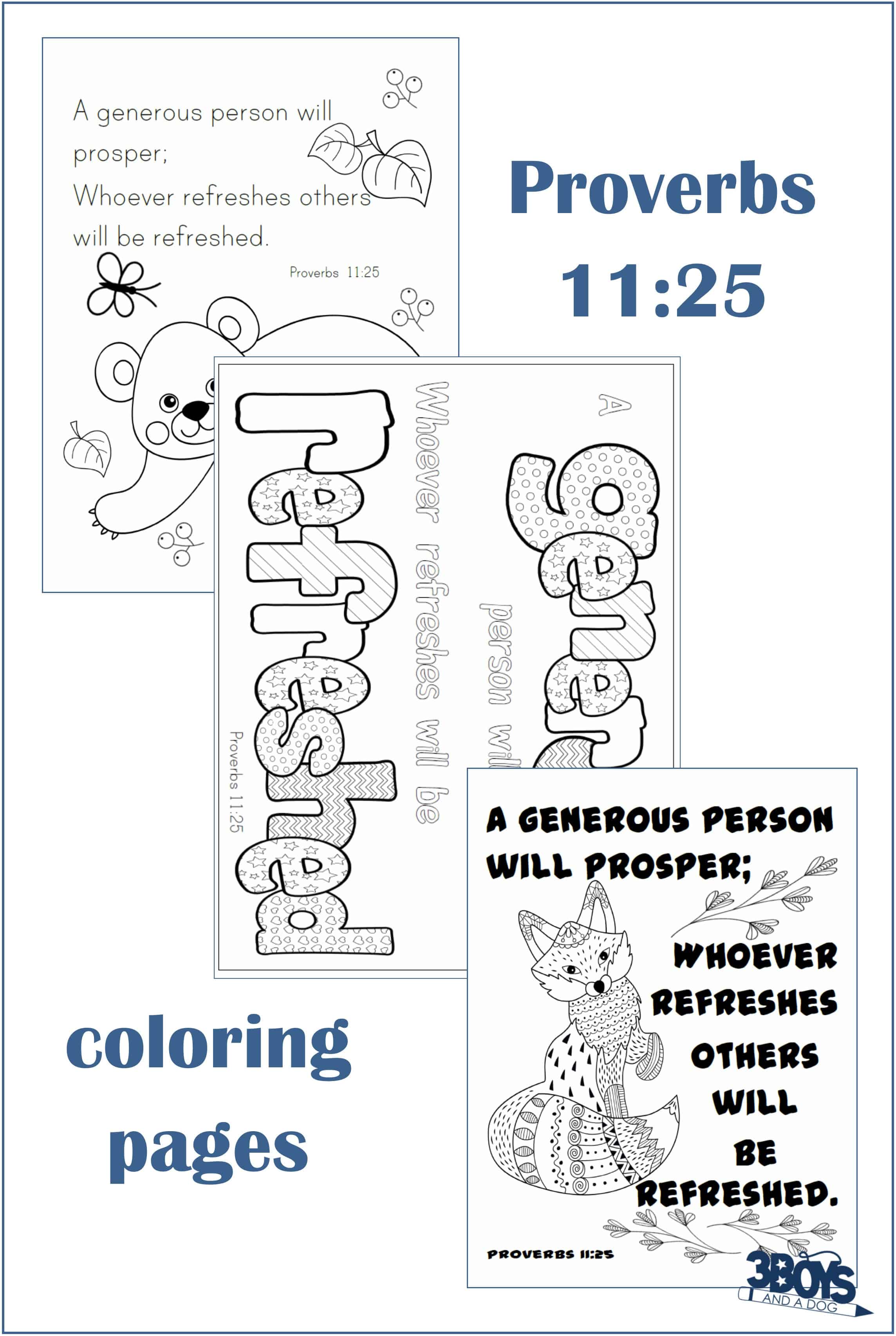 Proverbs 11.25 Coloring Pages