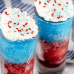 red white and blue nonalcoholic slushy for kids
