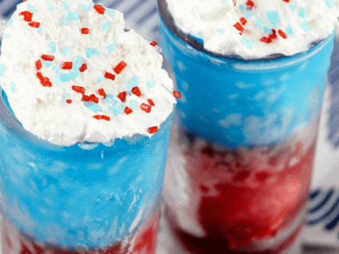 red white and blue nonalcoholic slushy for kids