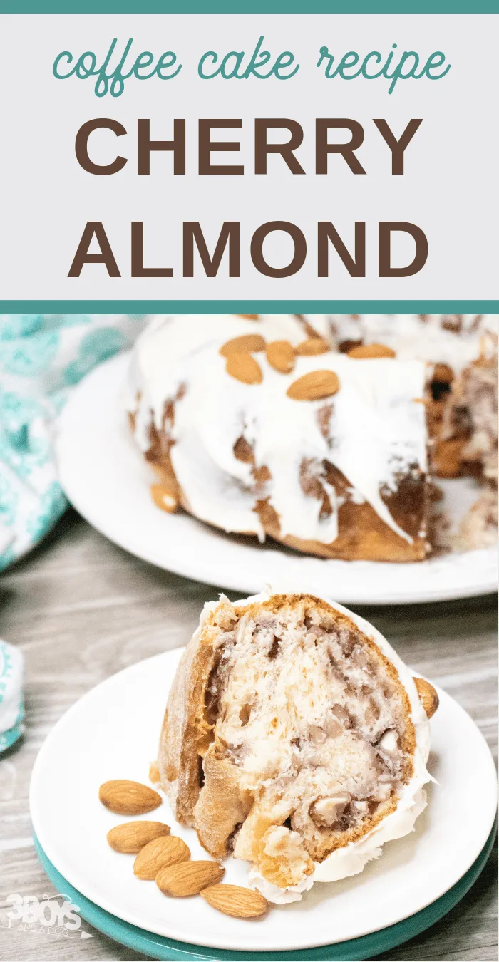 easy coffee cake recipe of cherries and almonds