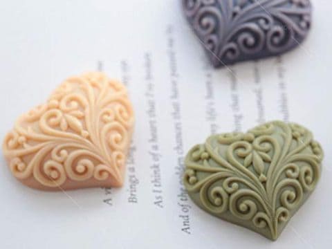 Image for Grainrain Heart Shaped Flower Soap Bar Mold Silicone Mould Diy Craft Candle Resin Mold One Cavity