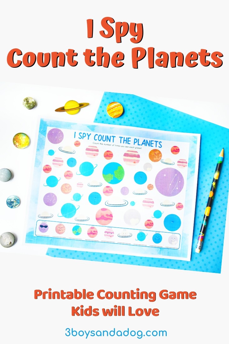 I Spy the Solar System Printable Count the Planets