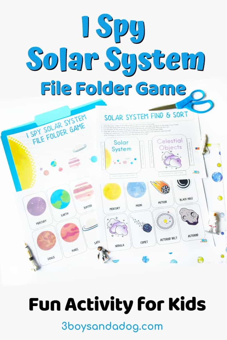 I Spy the Solar System Printable File Folder Game