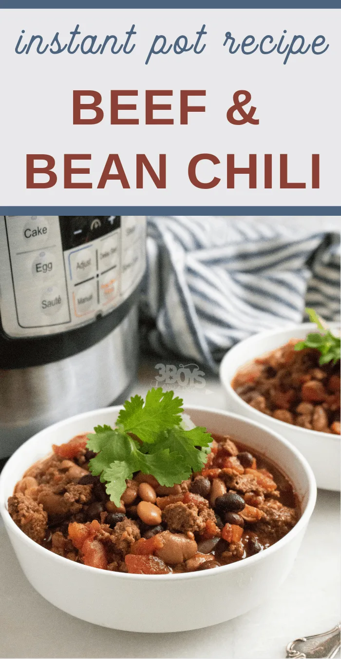 easy bean chili with beef in the pressure cooker