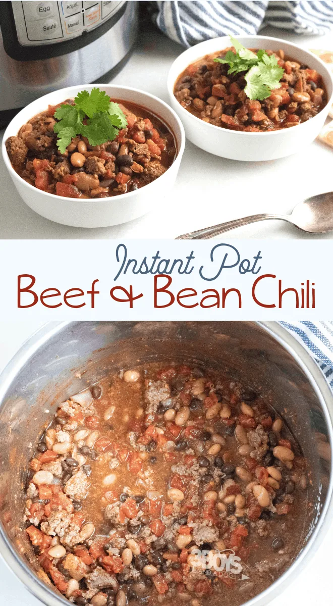 Beef and Bean Chili recipe made in the instant pot
