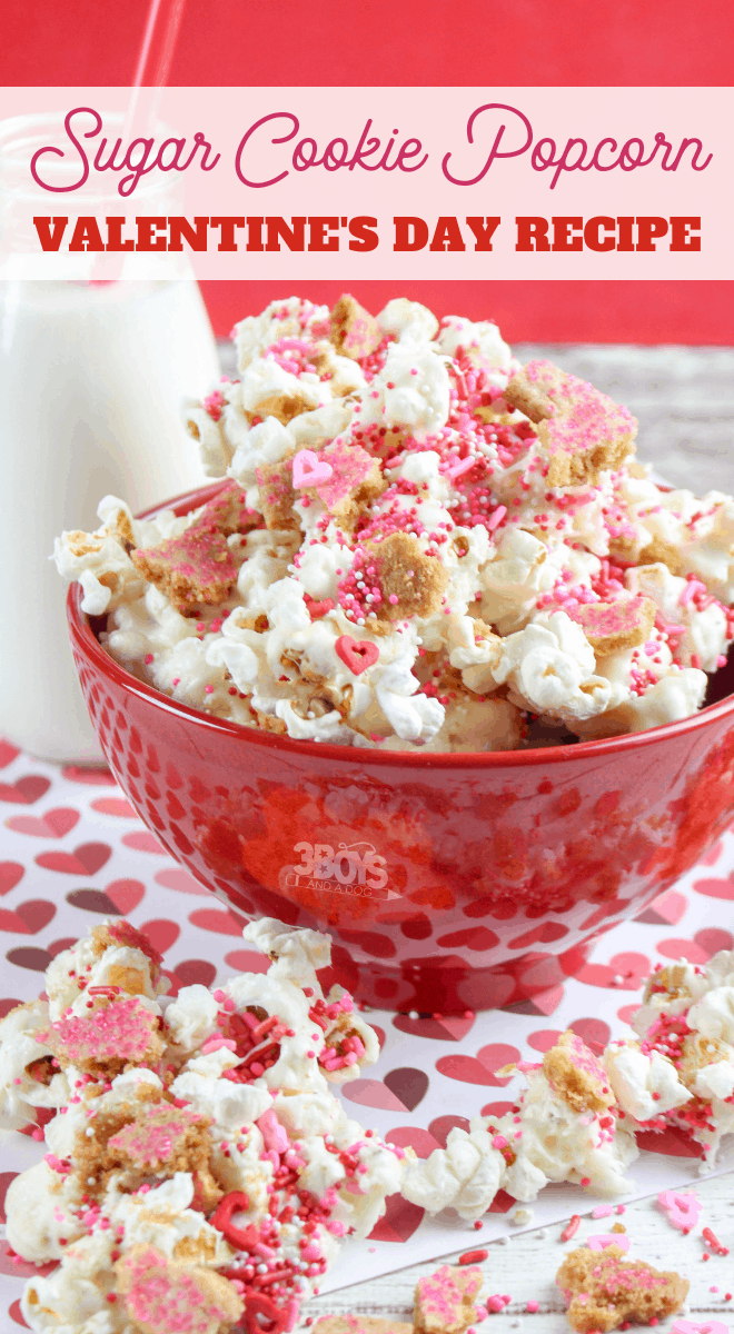 gourmet popcorn with valentines day sprinkles