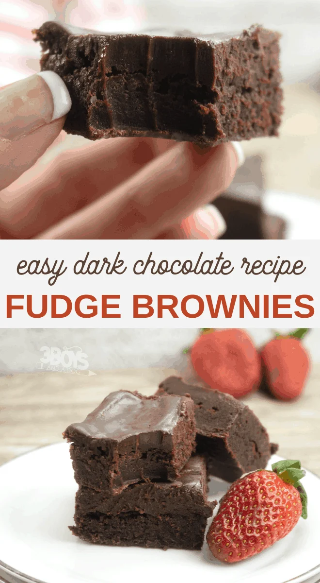 homemade dark chocolate fudge brownies