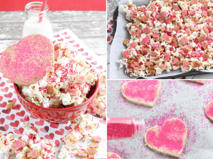 valentine white chocolate popcorn snack