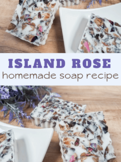 coconut rose soap homemade using essential oils