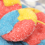 beach ball or circus cookies made from boxed cake mix