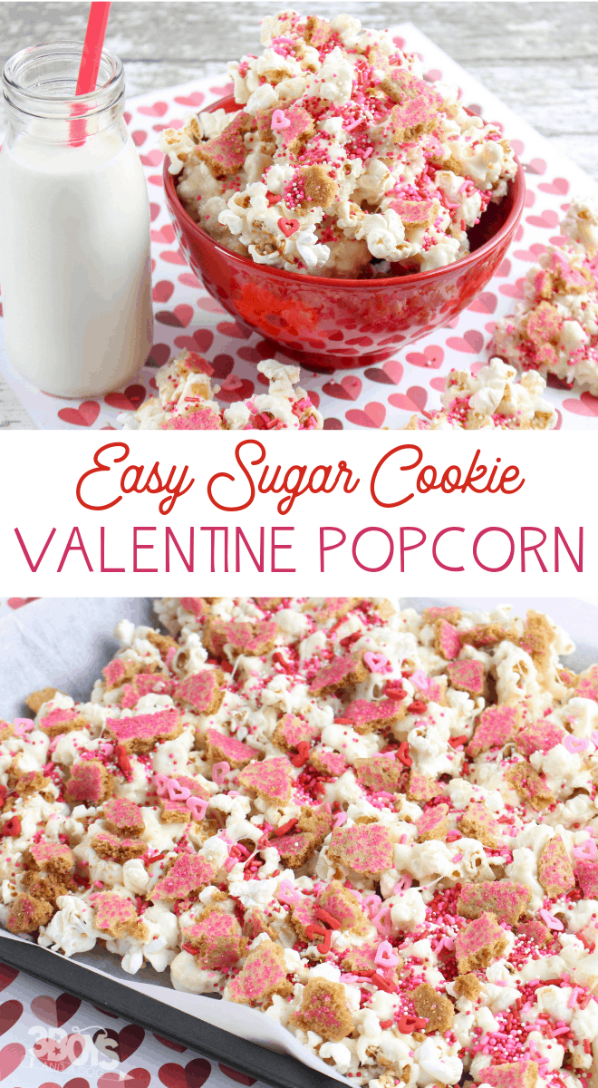 easy popcorn from valentine's sugar cookies