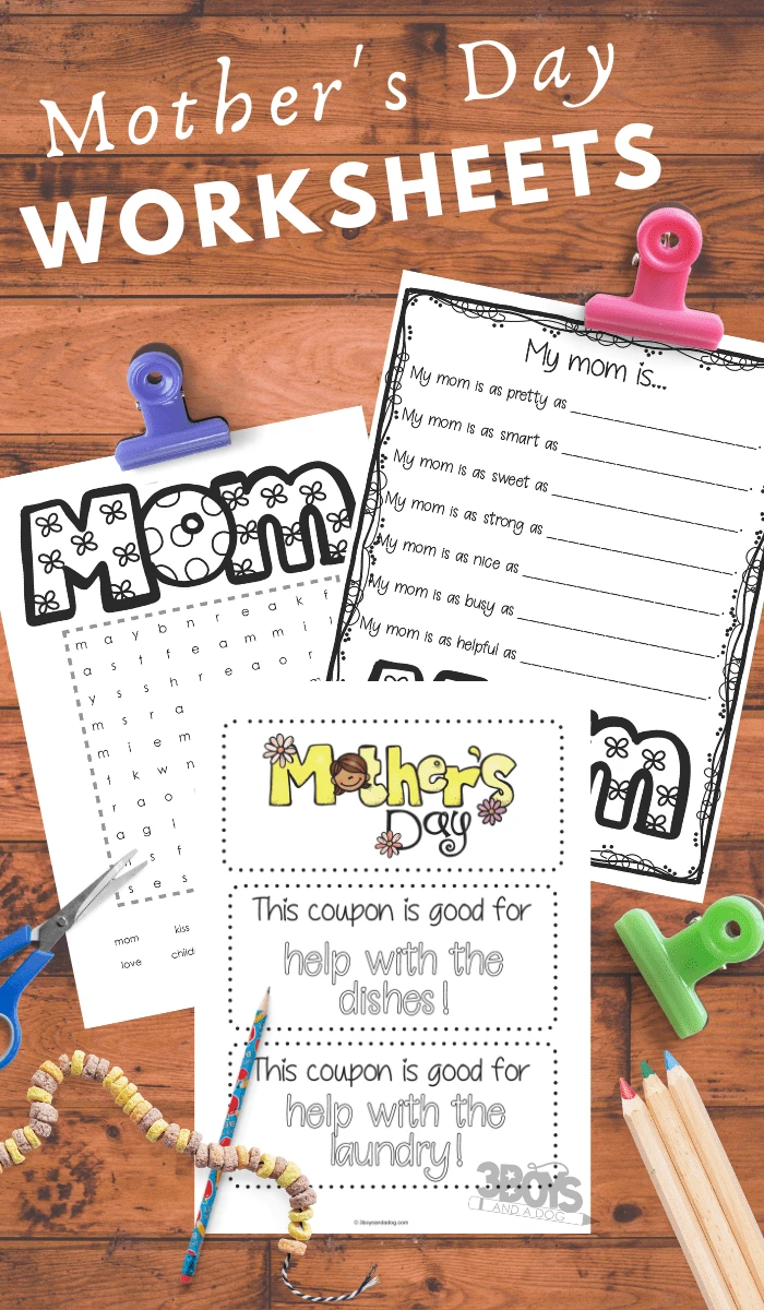 Worksheets for preschoolers to celebrate and learn about mothers day