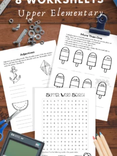 fun summer themed worksheets for Upper Elementary Kids