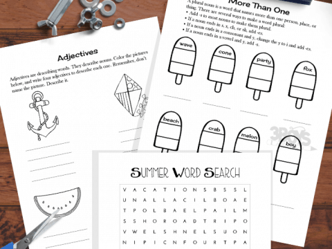fun summer themed worksheets for Upper Elementary Kids