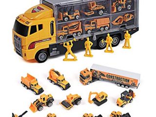 Image for Toyard Toys for Boy and Girl, Toy Truck Car 11 in 1 Die Cast Engine Construction Car Truck Play Vehicle for Boy Gifts