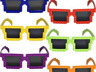 Image for 12 Pack Colorful Building Block Brick Glasses