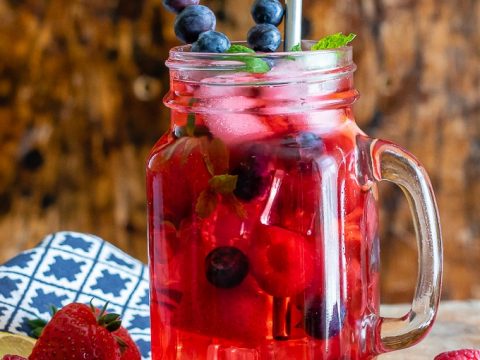 Image for Berry Iced Tea with Ginger and Mint