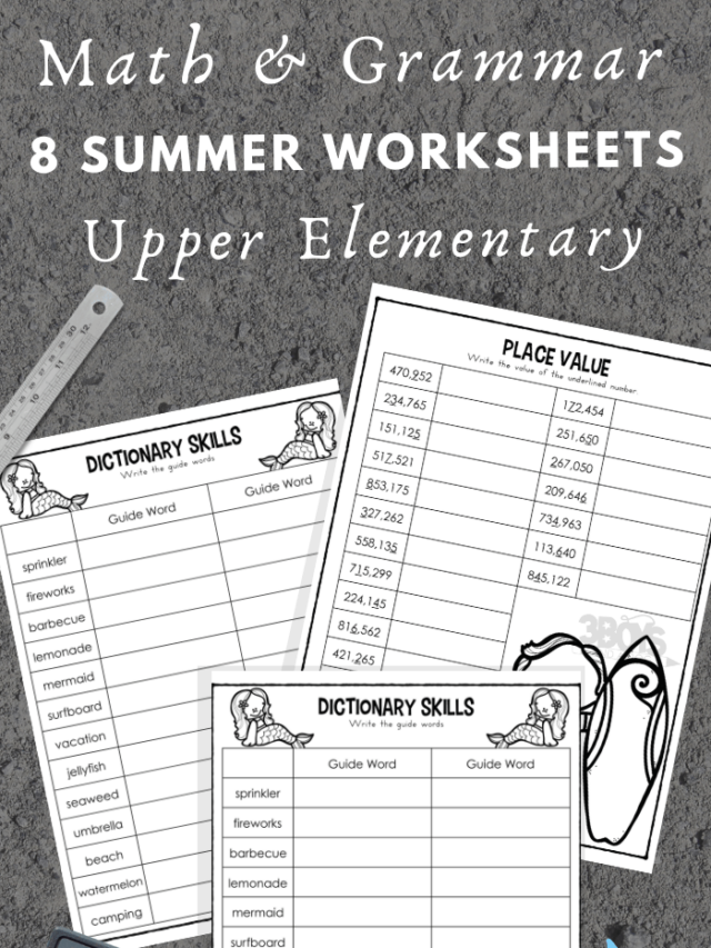 Summer Math and Grammar Practice for Upper Elementary