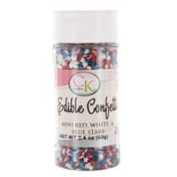 Mini Red, White & Blue Stars Edible Confetti 2.4 Ounces by CK
