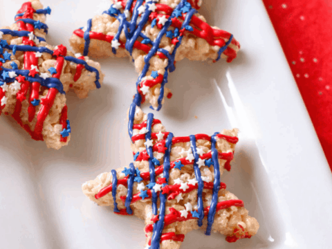 July Fourth Crispy Rice Cereal and Marshmallow treats