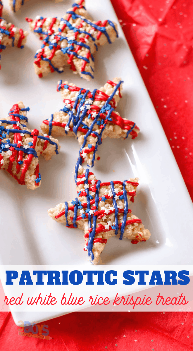 July Fourth Crispy Rice Cereal and Marshmallow treats