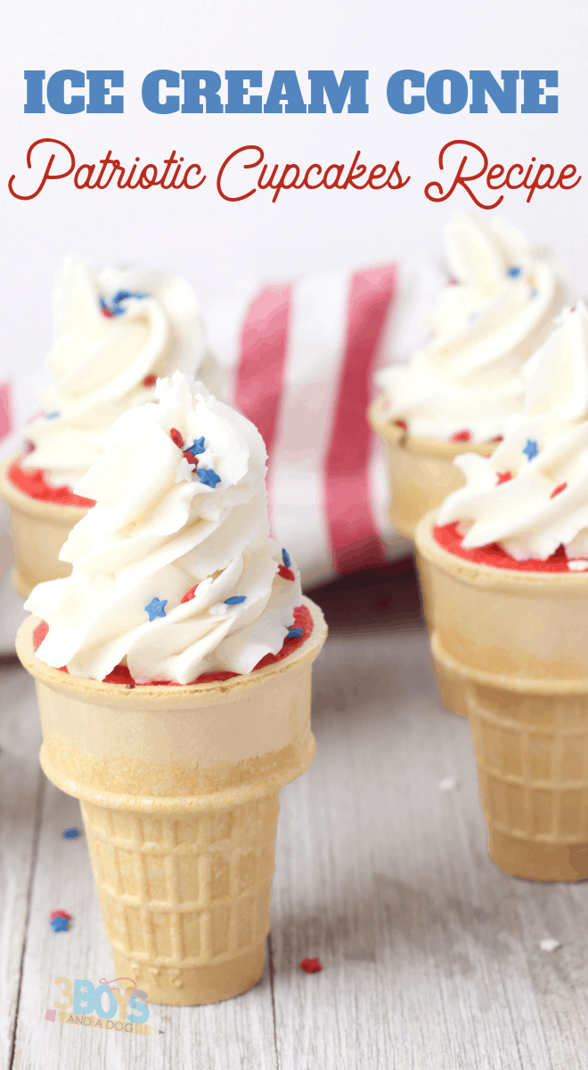 image of ice cream cone cupcakes and red and white striped hand towel