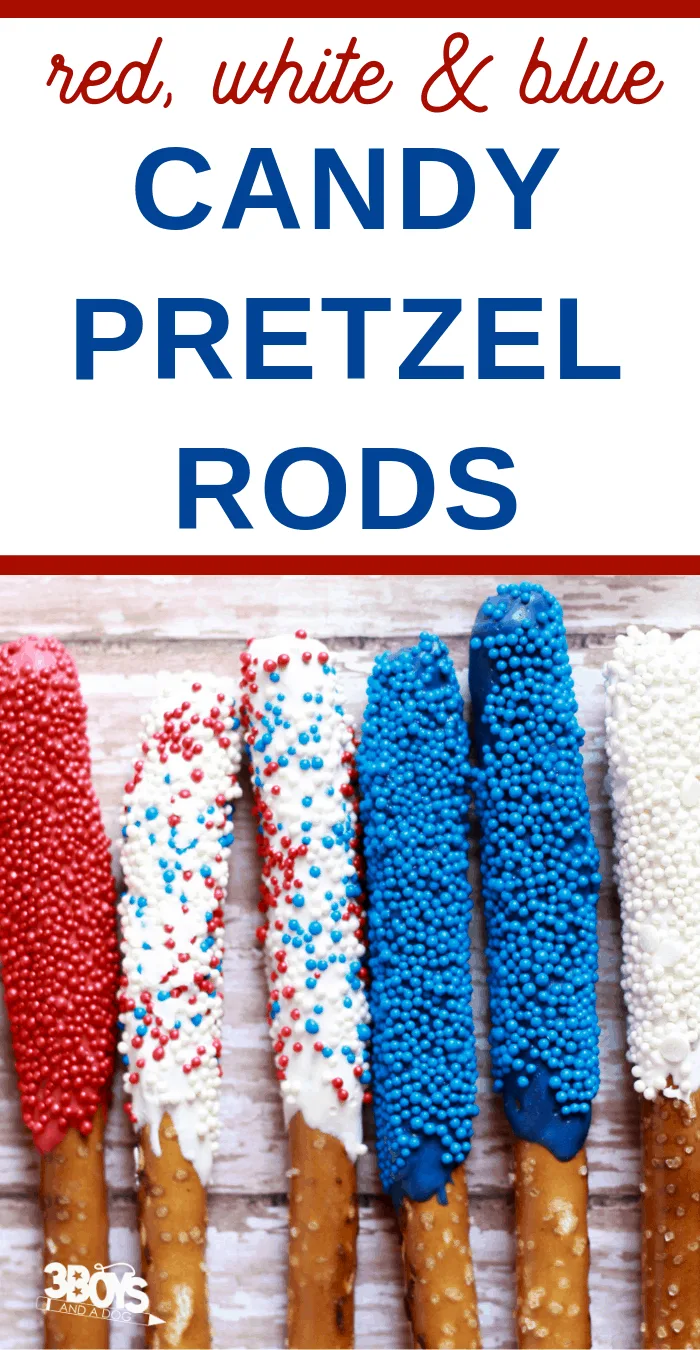 candy coated pretzels for a patriotic party USA
