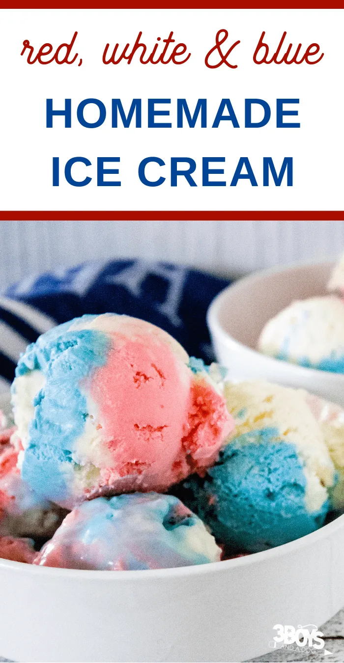 Red White and Blue Homemade Ice Cream